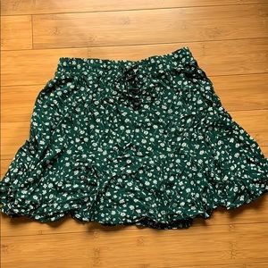 Princess Polly Dark Green Floral Skirt US 12